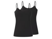 esmara Set van 2 dames spaghettitops (Zwart, M (40/42))