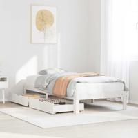Bedframe met lades massief grenenhout wit 75x190 cm