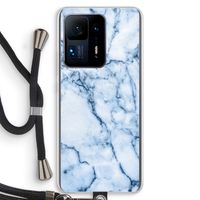 Blauw marmer: Xiaomi Mi Mix 4 Transparant Hoesje met koord