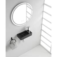 Wiesbaden Rhea S Mini Fontein Keramiek Mat Zwart 36.5x18x9cm Rechts