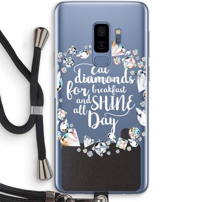 Diamonds: Samsung Galaxy S9 Plus Transparant Hoesje met koord