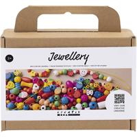 Creativ Company Mini creatieve box sieraden, ca. 564 stuk, vrolijke kleuren, 1 doos