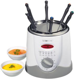 Clatronic FFR 2916 Fondue-friteuse 840 W Met handmatige temperatuursinstelling Wit, Grijs