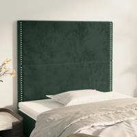 Hoofdborden 2 st 90x5x78/88 cm fluweel donkergroen