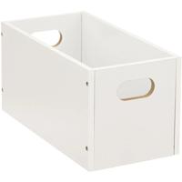 5five Opbergmand/kastmand van hout - wit - 7 Liter - 31 x 15 x 15 cm - Opbergboxen