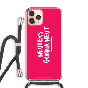 Neuters (roze): iPhone 11 Pro Max Transparant Hoesje met koord