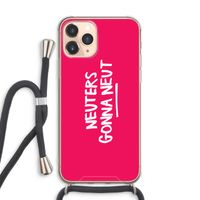 Neuters (roze): iPhone 11 Pro Max Transparant Hoesje met koord
