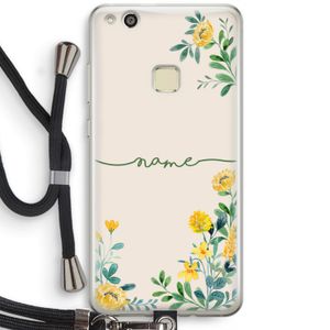 Gele bloemen: Huawei Ascend P10 Lite Transparant Hoesje met koord