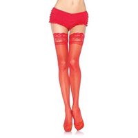 leg avenue europe plus size sheer stay up's red - one size