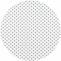 Tafelzeil/tafelkleed wit met zwarte stippen 140 cm rond   - - thumbnail