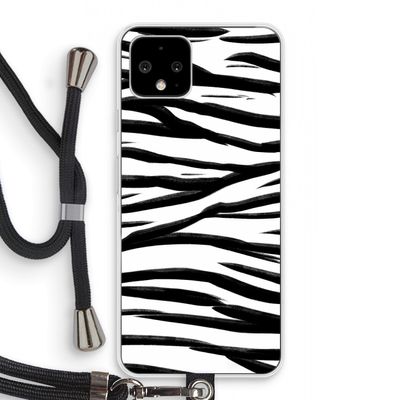 Zebra pattern: Pixel 4 Transparant Hoesje met koord