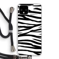 Zebra pattern: Pixel 4 Transparant Hoesje met koord