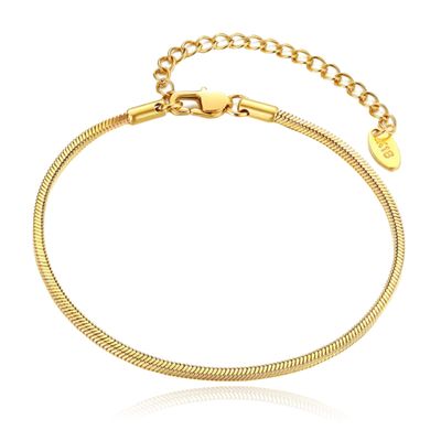Smalle Goudkleurige Verstelbare Schakelarmband van Edelstaal