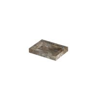 INK Pitch Wastafel keramische slab bak met drain en front en side skirts 1 kraangat 60x45x9 Earth glossy