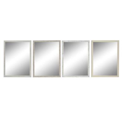 Wandspiegel DKD Home Decor Wit Beige Grijs 56 x 2 x 76 cm (4 Stuks)