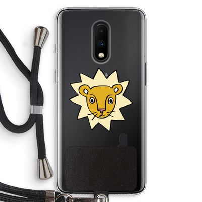 Kleine leeuw: OnePlus 7 Transparant Hoesje met koord