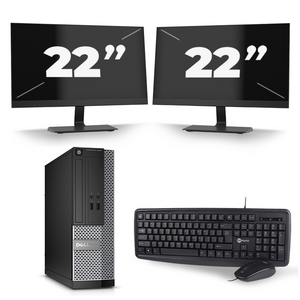 Dell Optiplex 3020 SFF - Intel Core i7-4e Generatie - 16GB RAM - 256GB SSD - Windows 10 + 2x 22 inch Monitor