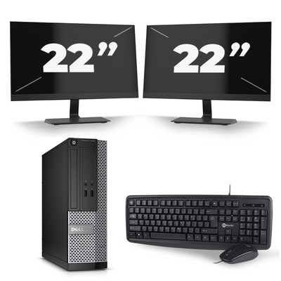 Dell Optiplex 3020 SFF - Intel Core i7-4e Generatie - 16GB RAM - 256GB SSD - Windows 10 + 2x 22 inch Monitor
