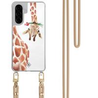Samsung Galaxy A57 hoesje met beige koord - Giraffe
