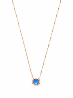 Tirisi collier Milano en or rose 18ct à pendentif serti de saphirs et pavé de diamants