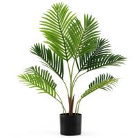 2-delige set Kunstmatige Areca Palm 90 cm Kunstplant in pot Kunstpalm met Groene Bladeren