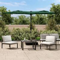 VidaXL Parasol dubbel met led's 316x145 cm groen