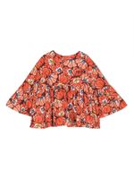 Kenzo Kids blouse froncée à fleurs - Orange - thumbnail