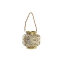Lykta DKD Home Decor 26,5 x 26,5 x 22 cm Verouderde afwerking Kristal Gouden Metaal Arabisch