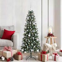 Kunstkerstboom met 150 LED Groen 150 cm PVC en Plastic en Staal