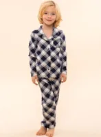 Charlie Choe katoenen jongens pyjama - Ruit - 92 - Blauw - 92 - 92 - 92