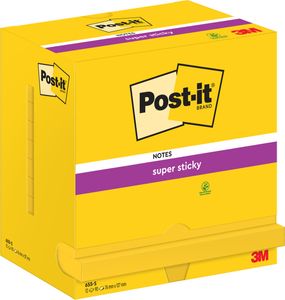 Post-it Super Sticky notes, 90 vel, ft 76 x 127 mm, pak van 12 blokken, neongeel