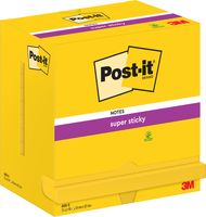 Post-it Super Sticky notes, 90 vel, ft 76 x 127 mm, pak van 12 blokken, neongeel - thumbnail