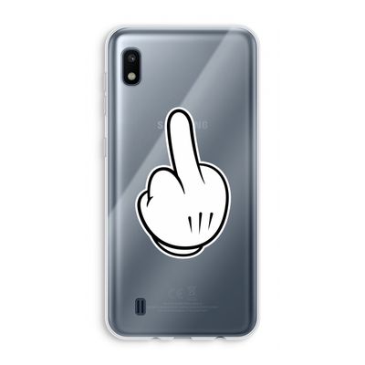 Middle finger white: Samsung Galaxy A10 Transparant Hoesje