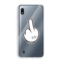 Middle finger white: Samsung Galaxy A10 Transparant Hoesje