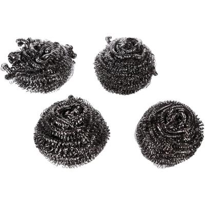 5Five staalsponsjes - zilversponsjes - zilver - 4x stuks - 6 cm - RVS - Pannensponsjes