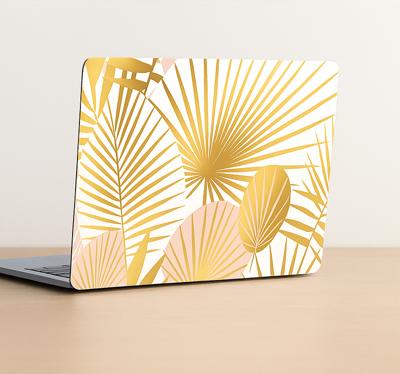 Gouden tropische bladeren laptop sticker