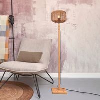 GOOD&MOJO Vloerlamp Tanami Bamboe en rotan, 130cm - thumbnail