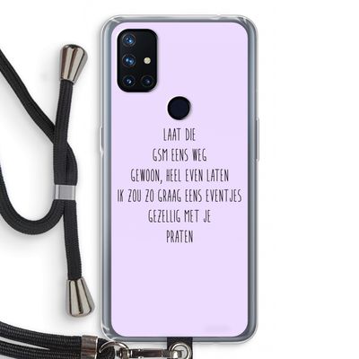 GSM: OnePlus Nord N10 5G Transparant Hoesje met koord