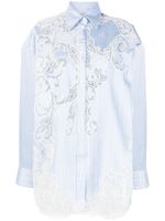 Ermanno Scervino Blouse met kant - Blauw - thumbnail