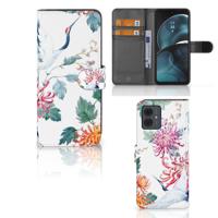 Motorola Moto G14 | Telefoonhoesje | Met pasjeshouder | Bird Flowers