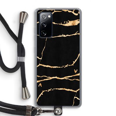 Gouden marmer: Samsung Galaxy S20 FE / S20 FE 5G Transparant Hoesje met koord