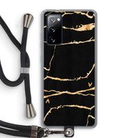 Gouden marmer: Samsung Galaxy S20 FE / S20 FE 5G Transparant Hoesje met koord