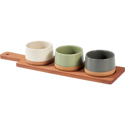 Excellent Houseware Serveerplank bamboe - met 3x luxe schaaltjes - 40 x 10 cm - tapas en saus schaal Excellent Houseware Serveerplank bamboe - met 3x luxe schaaltjes - 40 x 10 cm - tapas en saus schaal