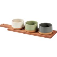 Excellent Houseware Serveerplank bamboe - met 3x luxe schaaltjes - 40 x 10 cm - tapas en saus schaal Excellent Houseware Serveerplank bamboe - met 3x luxe schaaltjes - 40 x 10 cm - tapas en saus schaal