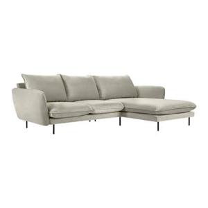 Cosmopolitan Design Vienna Hoekbank met Chaise Longue Rechts - Velvet - Beige