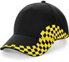 Beechfield CB159 Grand Prix Cap - Black/Yellow - One Size - thumbnail