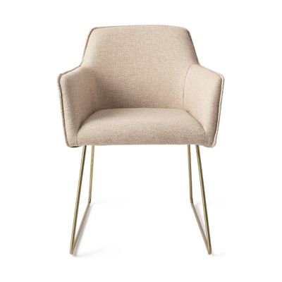 Jesper Home Hofu eetkamerstoel Wild Walnut slide gold