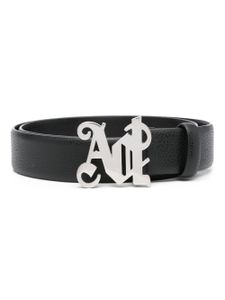 Palm Angels ceinture en cuir à motif monogrammé - Noir