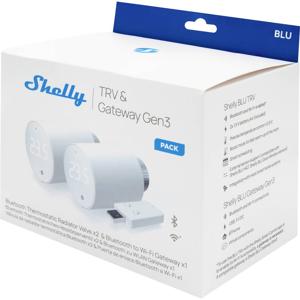 Shelly 2x Blu TRV & Blu Gateway Gen3 Gateway, Radiatorthermostaat Bluetooth Low Energy, WiFi