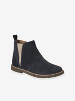 Elastische boots van leer voor kinderen, kleuterschoolcollectie marineblauw Elastische boots van leer voor kinderen, kleuterschoolcollectie marineblauw